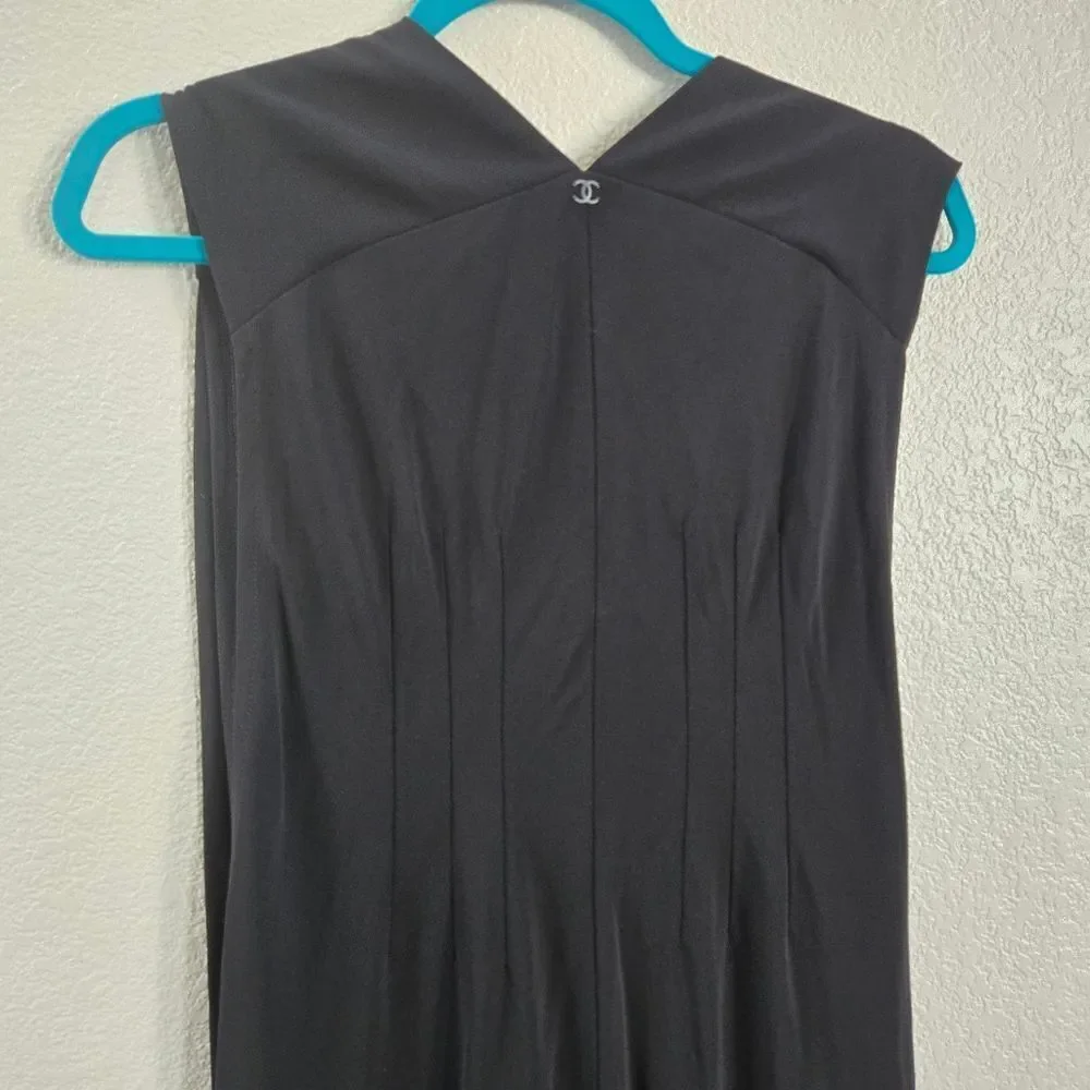 Chanel Black Sleeveless Dress Gown Size 48